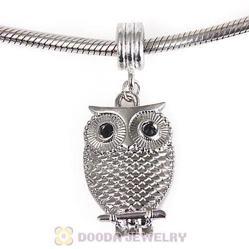 Silver Plated European Dangle Owl Charms Wholesale