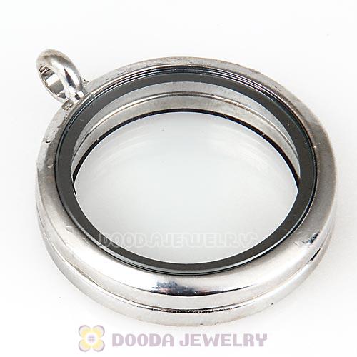 30mm Platinum Plated Alloy Glass Floating Locket Pendant Wholesale