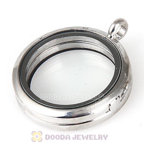 30mm Platinum Plated Alloy Glass Floating Locket Pendant Wholesale