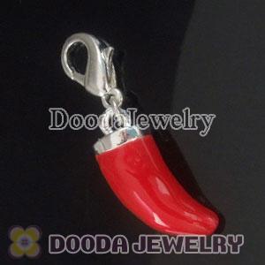 Wholesale Silver Plated Alloy Red capsicum Charms