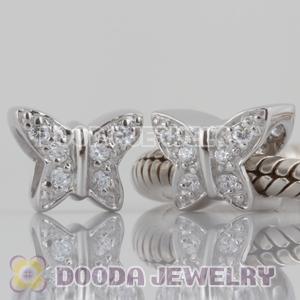 S925 Sterling Silver European Style Beads with clear Stone