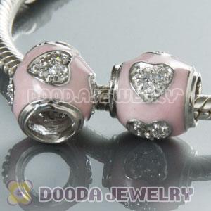 S925 Sterling Silver Charm Jewelry Beads with clear Stone