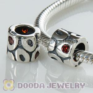 S925 Sterling Silver Charm Jewelry Beads with brown Stone
