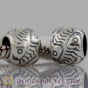 925 Sterling Silver Fish Bone Charms Fit European Largehole Jewelry 