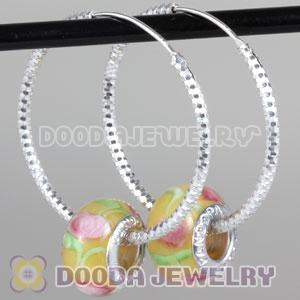 Dia 30mm Sterling Silver Earring without Beads fit European Beads