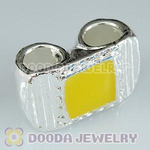 Wholesale Silver Plated Charm Jewelry Double Hole Beads