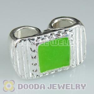 Wholesale Silver Plated Charm Jewelry Double Hole Beads