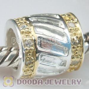 Gold Plated and Charm Jewelry Silver Beads with Stone