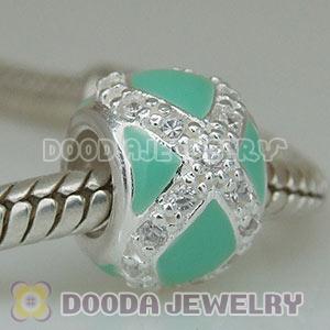 925 Solid Silver Charm Jewelry Enamel Beads with Stone