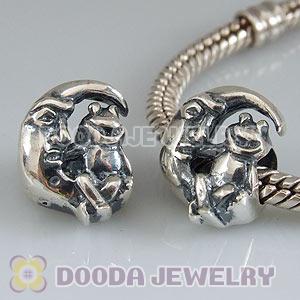 925 Sterling Silver Jewelry Charms Frog on the Moon