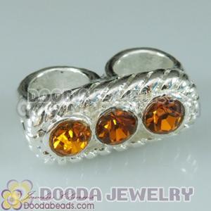 Wholesale Silver Plated Charm Jewelry Double Hole Beads