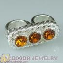 Wholesale Silver Plated Charm Jewelry Double Hole Beads