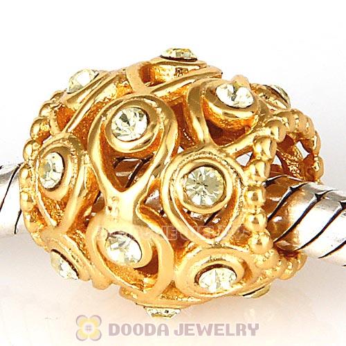 Sterling Silver Gold Plated Ocean Treasures Beads with Jonquil Austrian Crystal