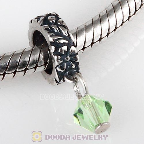 925 Sterling Silver European Style Dangle Beads with Crystal Stone