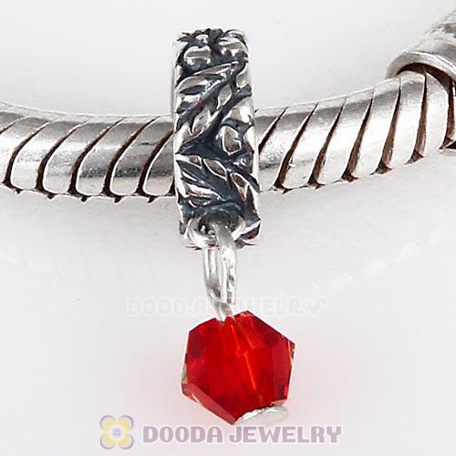 925 Sterling Silver European Style Dangle Beads with Crystal Stone