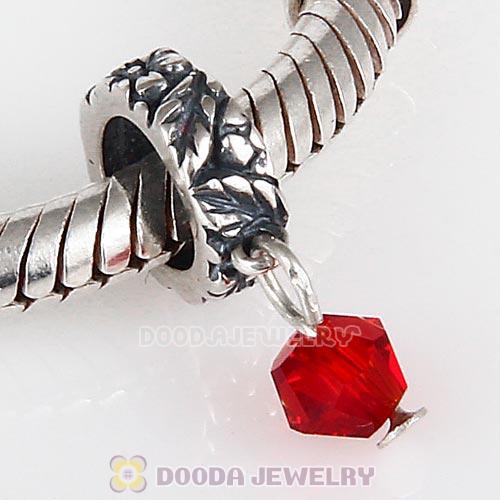 925 Sterling Silver European Style Dangle Beads with Crystal Stone