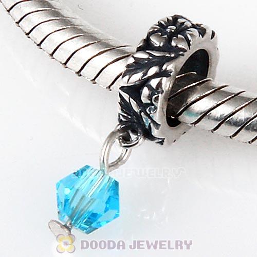 925 Sterling Silver European Style Dangle Beads with Crystal Stone