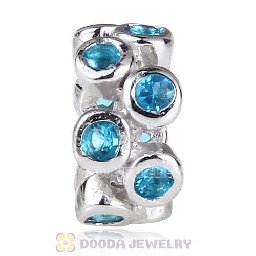 European Sterling Silver Spacer Beads with CZ Stone