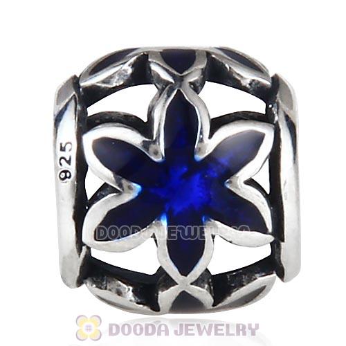 Sterling Silver Enamel Flower Beads European Style