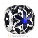 Sterling Silver Enamel Flower Beads European Style