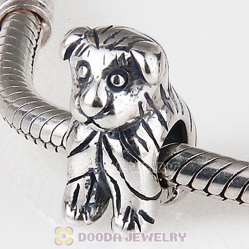 Antique Sterling Silver Little Terrier Dog Charm Beads European Style