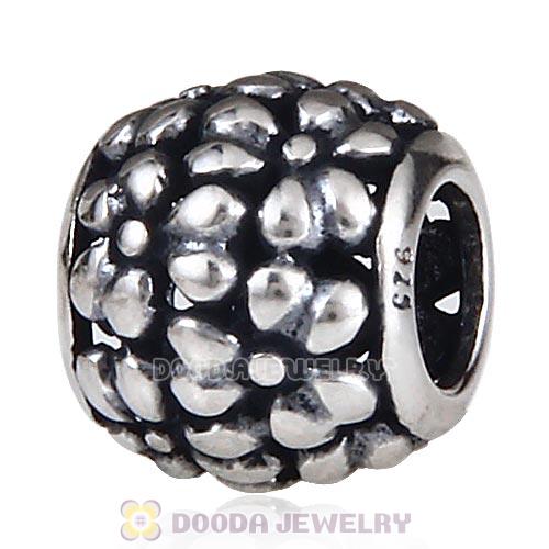 Antique Sterling Silver Flower Charm Beads European Style