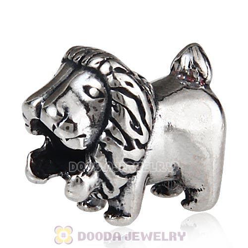 Antique Sterling Silver Lion King Charm Beads European Style