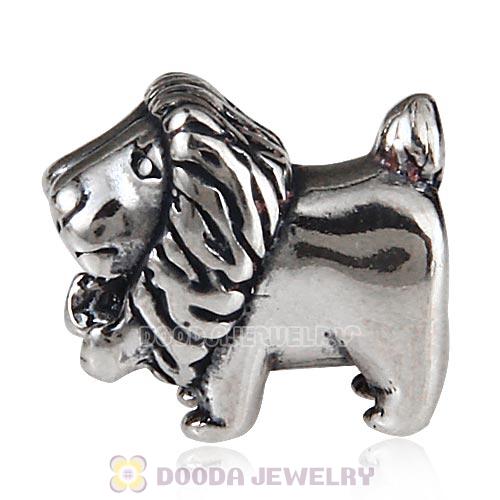Antique Sterling Silver Lion King Charm Beads European Style