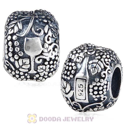 Antique Sterling Silver Vino Charm Beads European Style