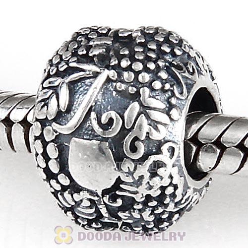Antique Sterling Silver Vino Charm Beads European Style