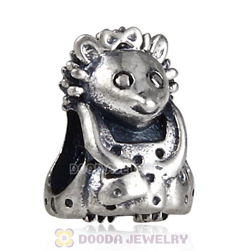 Antique Sterling Silver Miss Hedgehog Charm Beads European Style