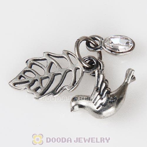 Antique Sterling Silver Forest Trinity Pendant Charm European Style