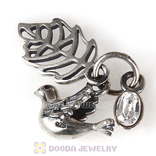 Antique Sterling Silver Forest Trinity Pendant Charm European Style