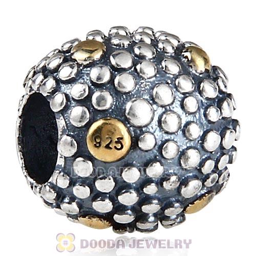 Antique Sterling and Golden Moss Charm Beads European Style