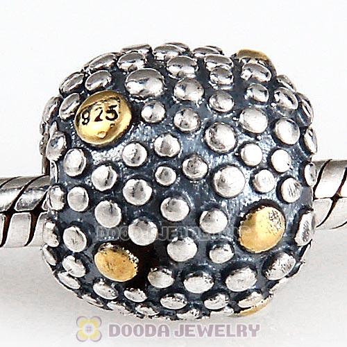 Antique Sterling and Golden Moss Charm Beads European Style