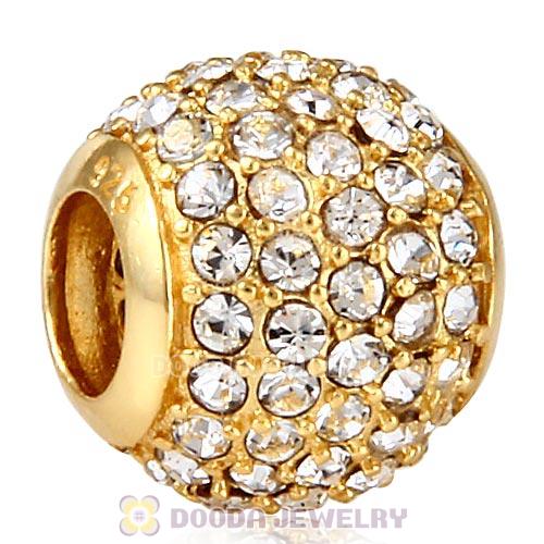 Gold Plated Sterling Pave Lights with Clear Austrian Crystal Charm