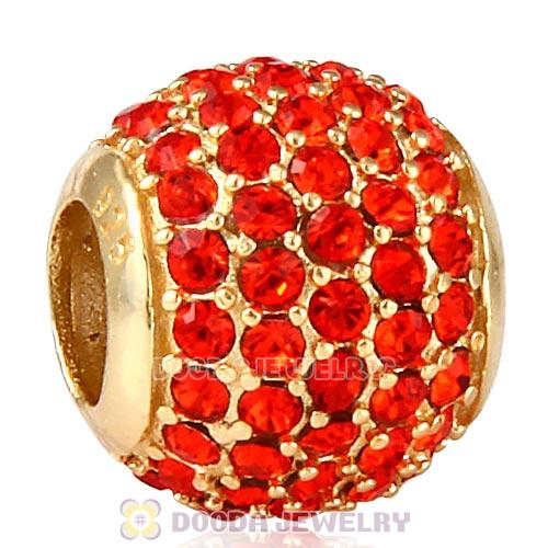 Gold Plated Sterling Pave Lights with Hyacinth Austrian Crystal Charm