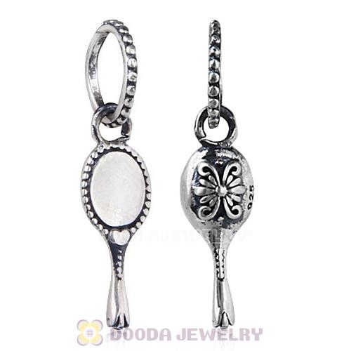 Antique Sterling Silver Dangle Vanity Mirror Charm European Style