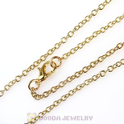 76CM Gold Plated Alloy Necklace Chain fit Lockets Wholesale