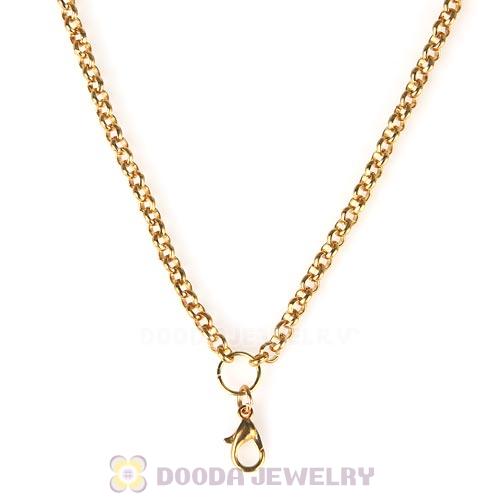 72CM Gold Plated Alloy Necklace Chain fit Lockets Wholesale