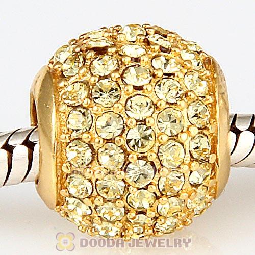 Gold Plated Sterling Pave Lights with Jonquil Austrian Crystal Charm