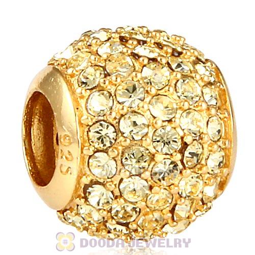 Gold Plated Sterling Pave Lights with Jonquil Austrian Crystal Charm