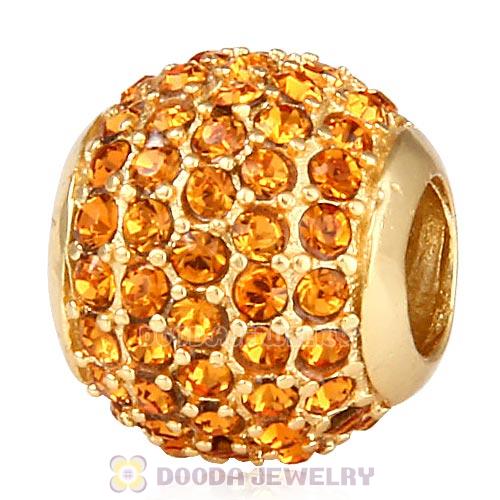 Gold Plated Sterling Pave Lights with Topaz Austrian Crystal Charm