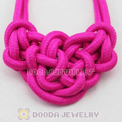 Handmade Weave Fluorescence Rose Cotton Rope Bib Necklaces