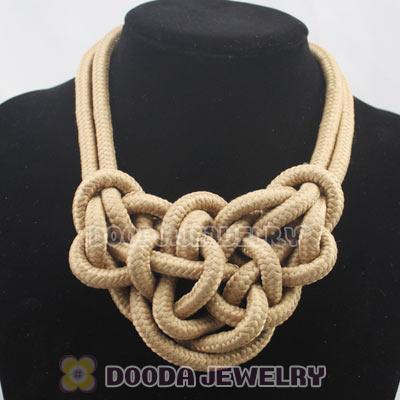 Handmade Weave Fluorescence Coffee Cotton Rope Bib Necklaces