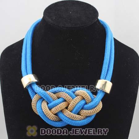 Handmade Weave Fluorescence Blue Cotton Rope Necklaces