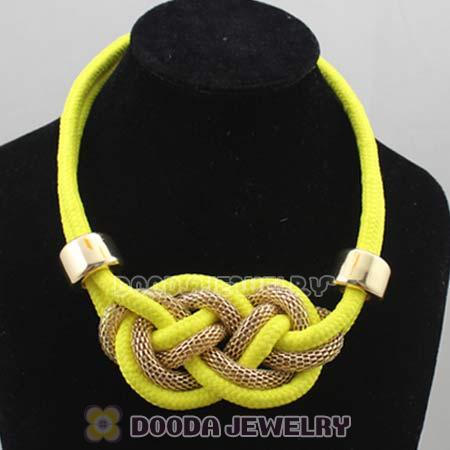 Handmade Weave Fluorescence Yellow Cotton Rope Necklaces