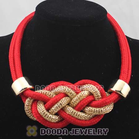 Handmade Weave Fluorescence Red Cotton Rope Necklaces