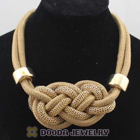 Handmade Weave Fluorescence Coffee Cotton Rope Necklaces