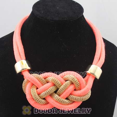 Handmade Weave Fluorescence Orange Cotton Rope Necklaces
